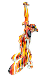 Amorous Large Red Yoga Lady Sculpture