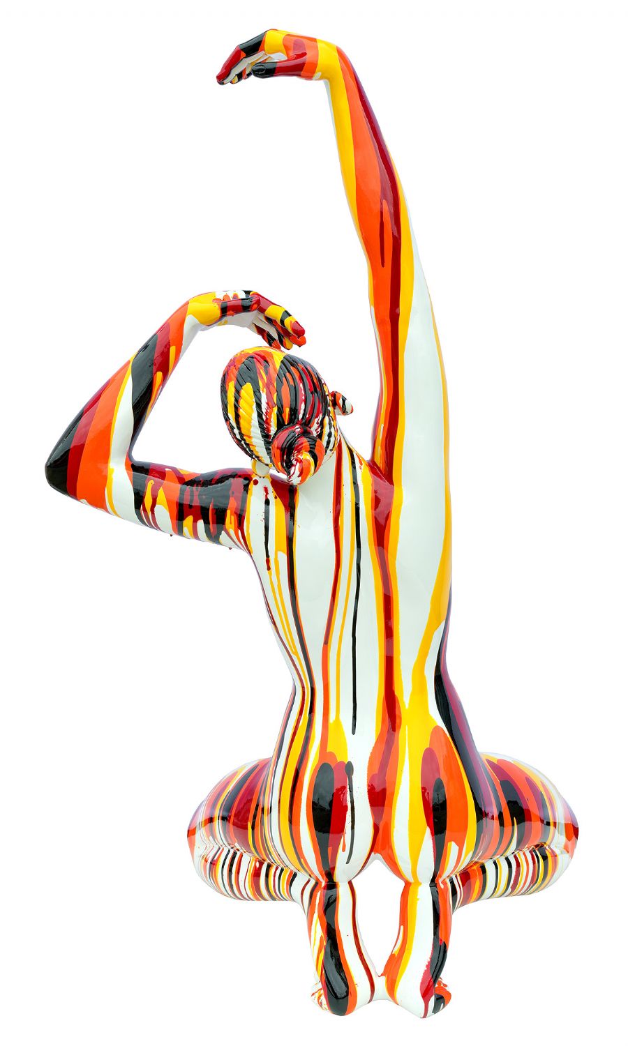 Amorous Large Red Yoga Lady Sculpture