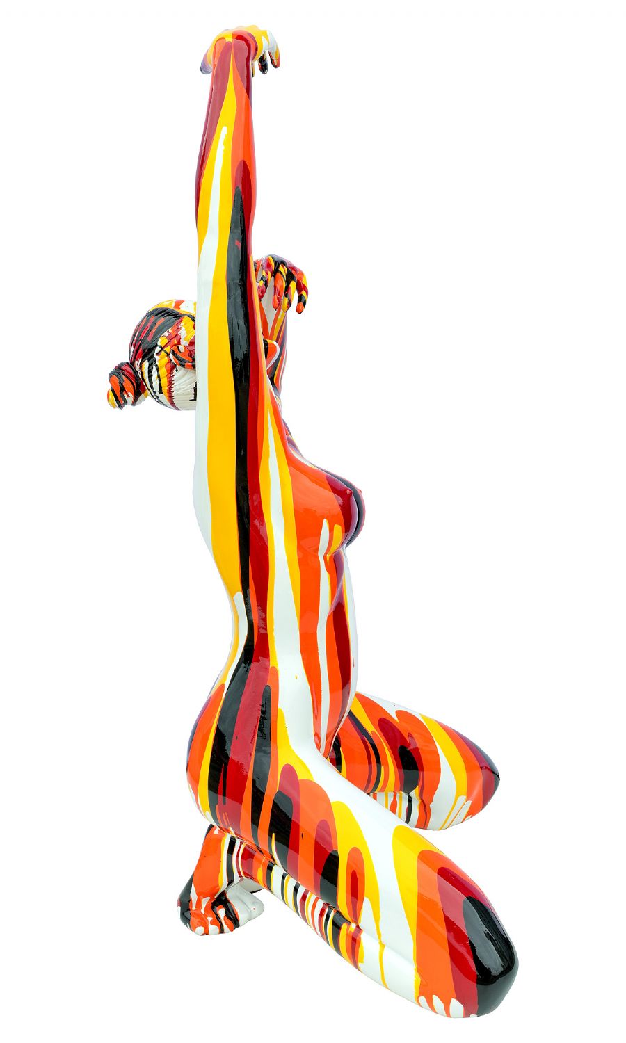 Amorous Large Red Yoga Lady Sculpture