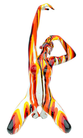 Amorous Large Red Yoga Lady Sculpture