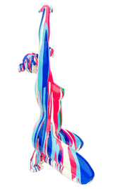 Amorous Large Pink and Blue Yoga Lady Sculpture