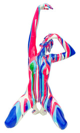 Amorous Large Pink and Blue Yoga Lady Sculpture