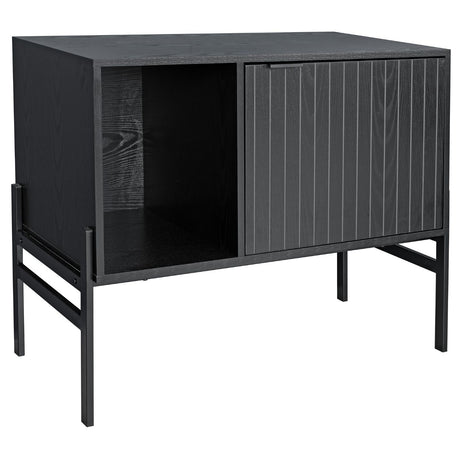 Groove Black Storage Cabinet