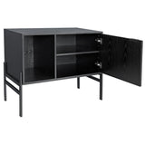 Groove Black Storage Cabinet