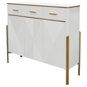 Ewing White and Gold Shoe Cabinet