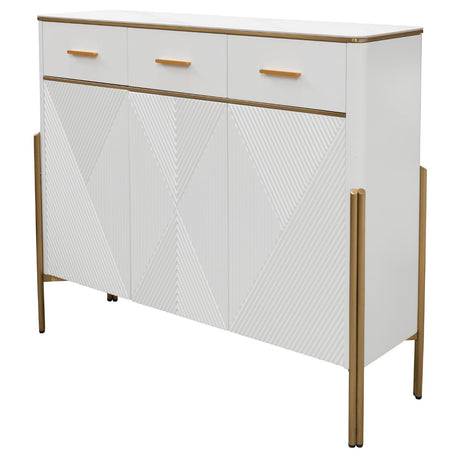 Ewing White and Gold Shoe Cabinet