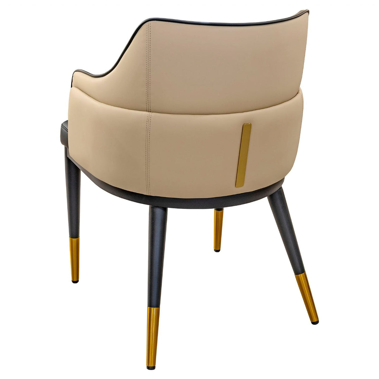 Black and Stone Leather Effect Dining Chair Metal Legs