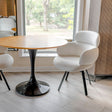 Ivory Fabric Swivel Lounge Chair Black Metal Legs