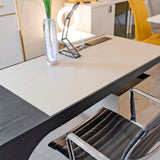 Taupe Leather Effect Top 2 Drawer Arc Design Executive Desk