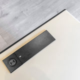 Taupe Leather Effect Top 2 Drawer Arc Design Executive Desk