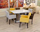 High Gloss Wood Effect Extending Dining Table