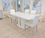 High Gloss White Extending Dining Table