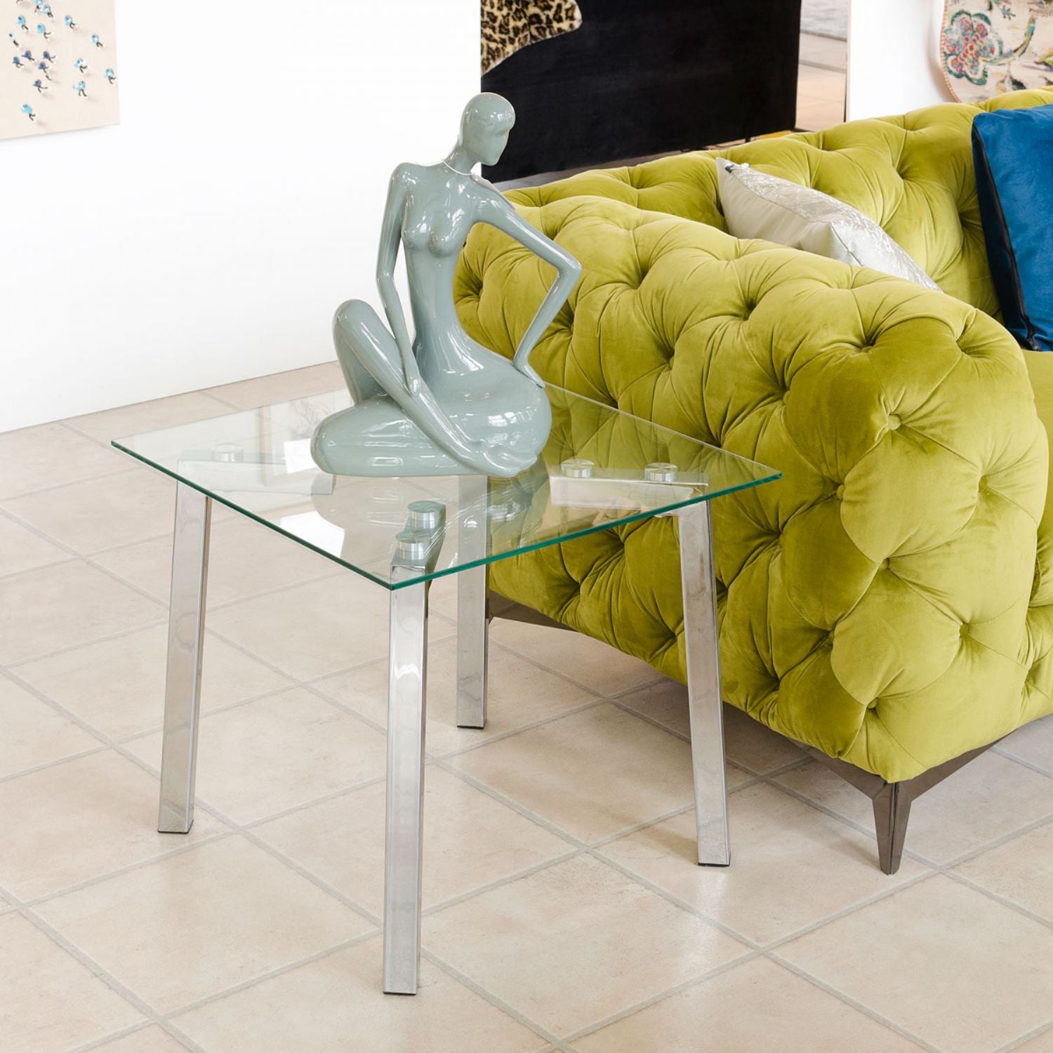 Clear Glass Lamp Table