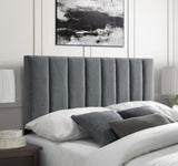 Grey Velvet Divan Bed Set with Headboard and Mattress