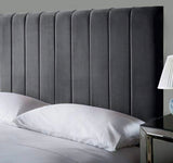 Grey Velvet Divan Bed Set with Headboard and Mattress