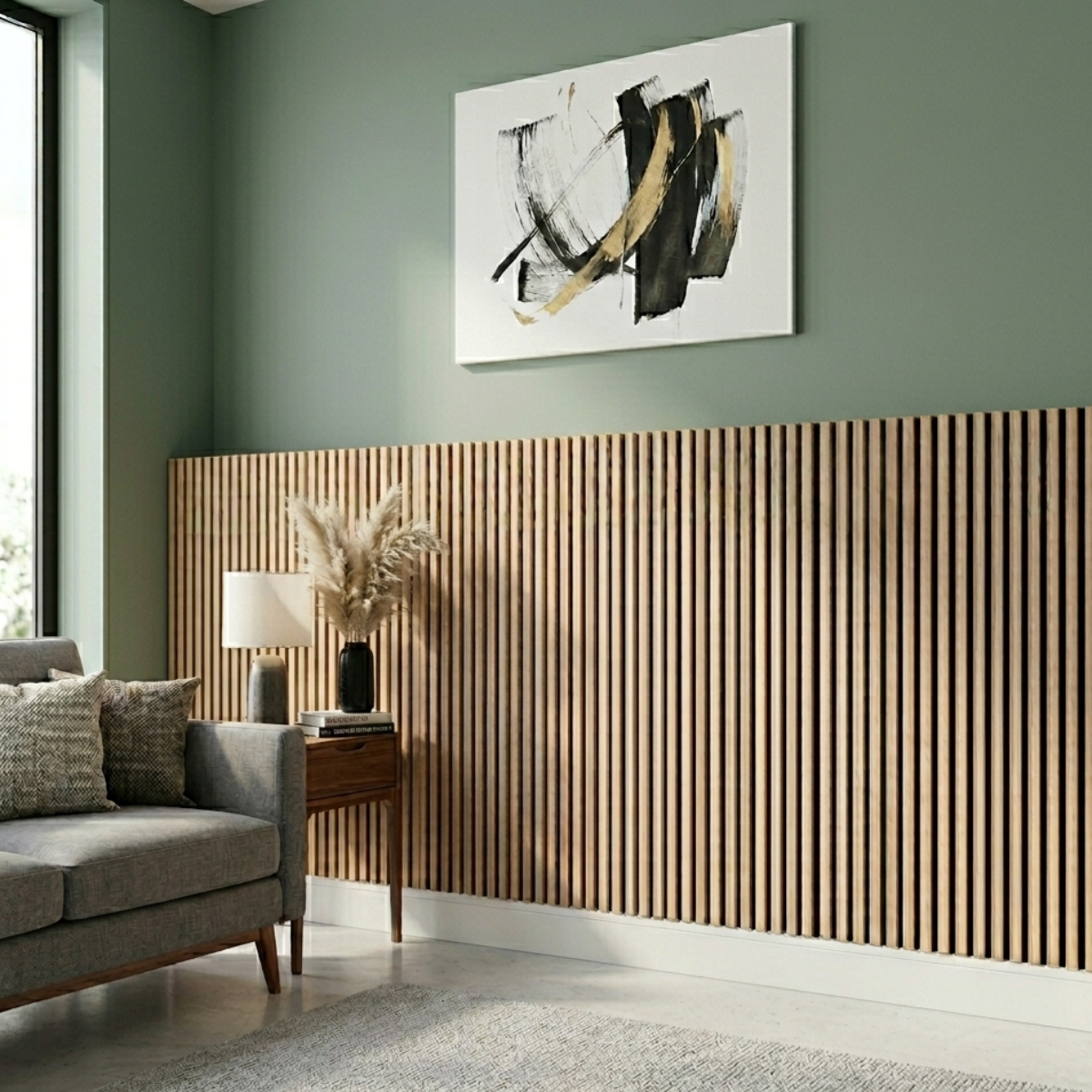 Wood Veneer Acoustic Half Wall Standard Slat Wall Panels - 3-sided - 120cm x 60cm (3 pack) - Maple