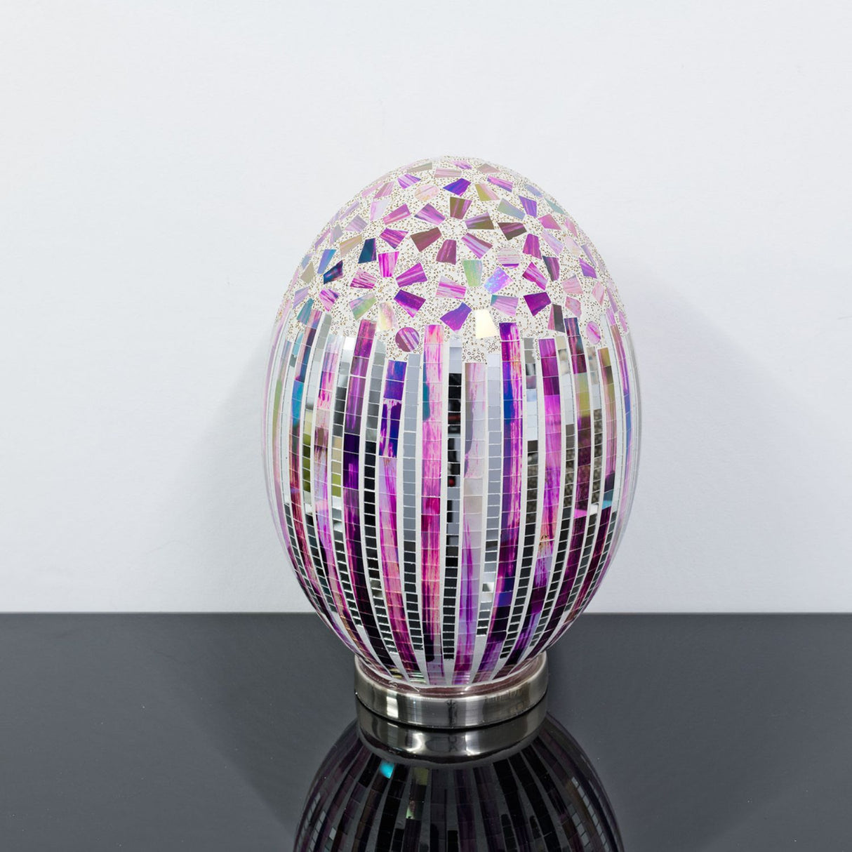 Large Mosaic Glass Egg Lamp – Rose Deco