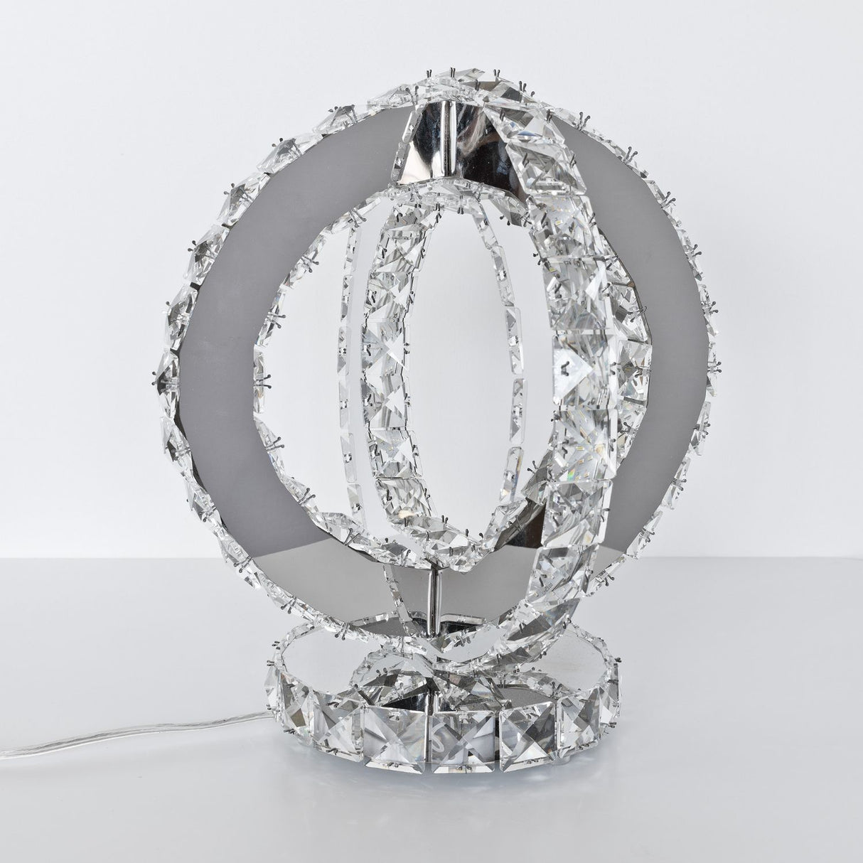 Glass Crystal Double Ring Light