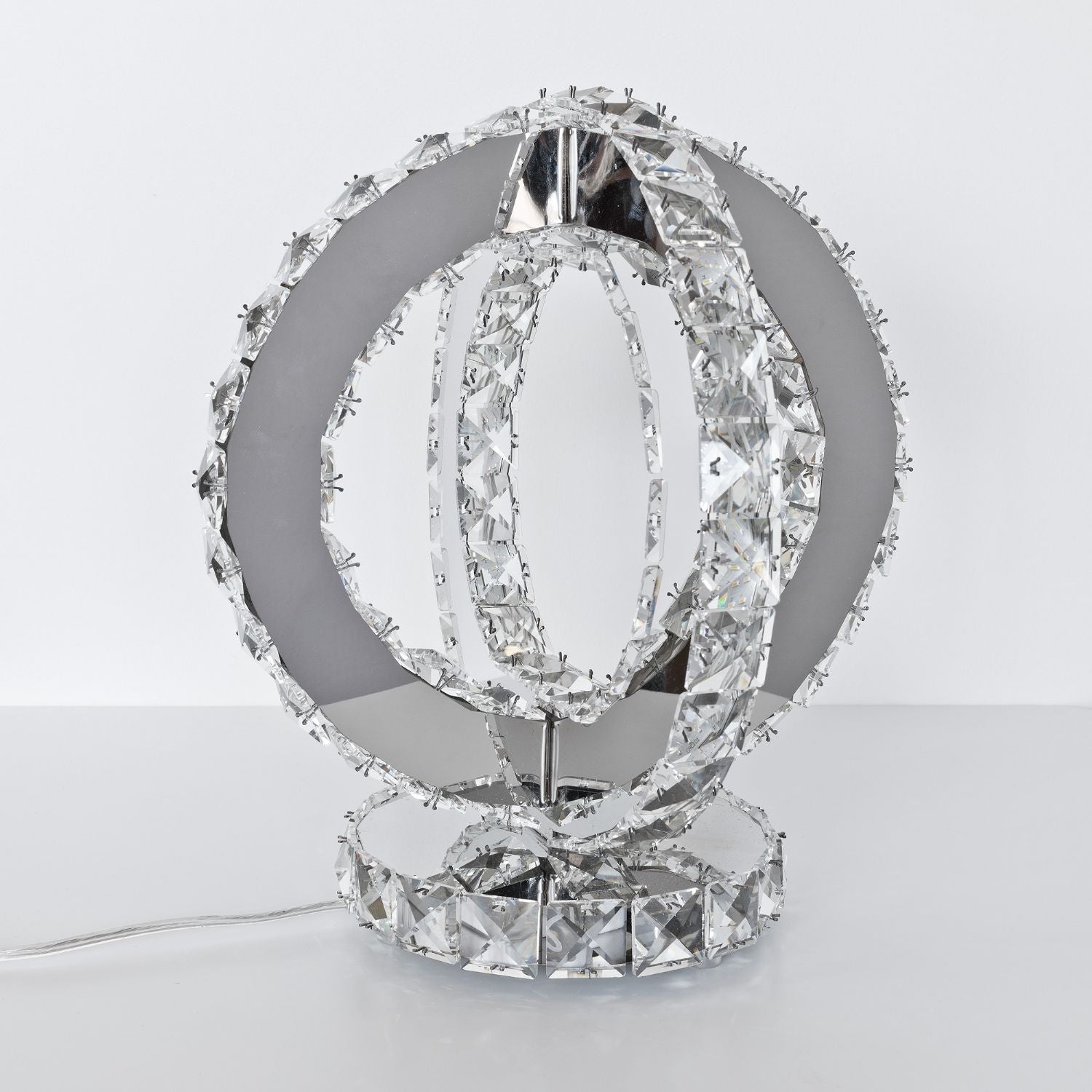 Glass Crystal Double Ring Light
