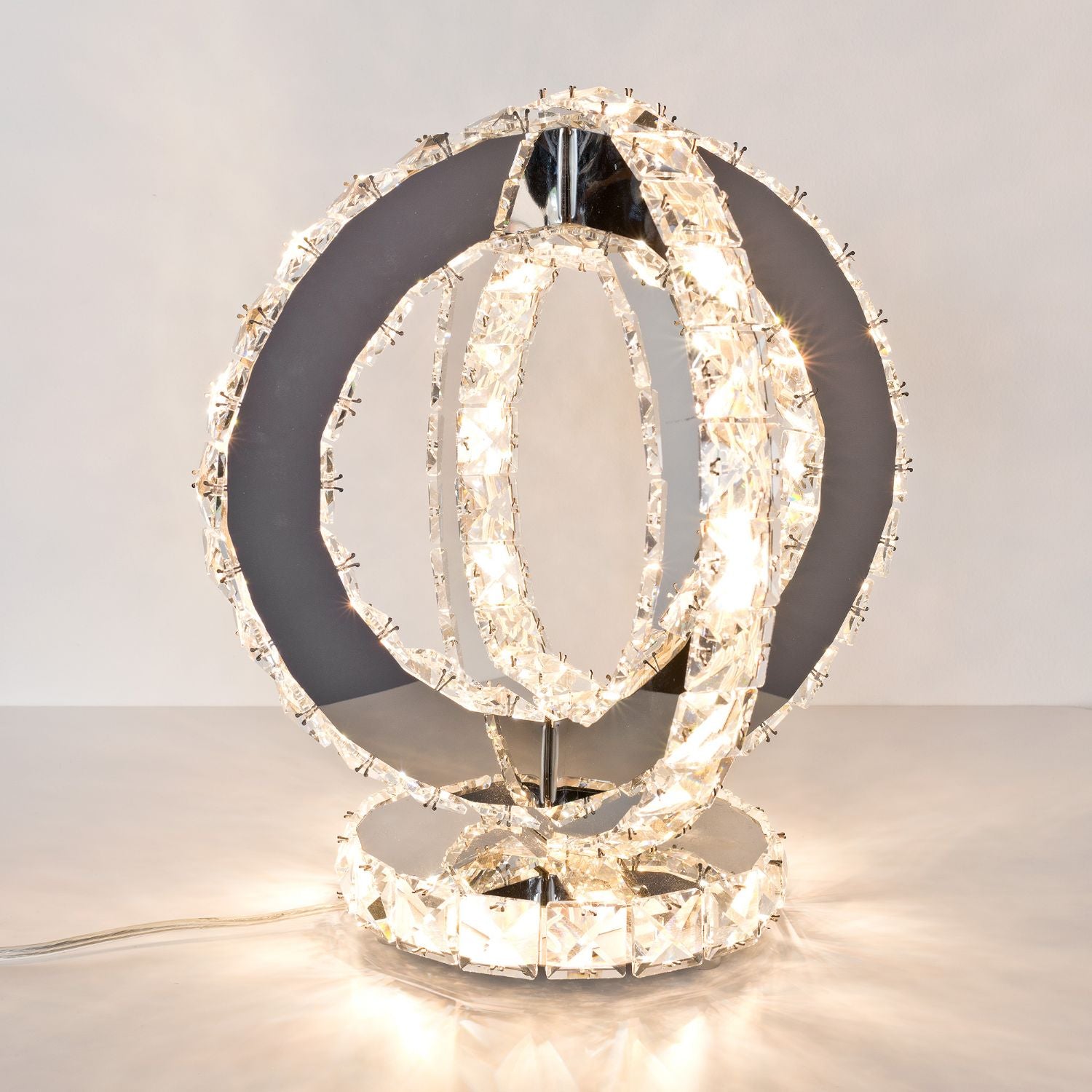 Glass Crystal Double Ring Light