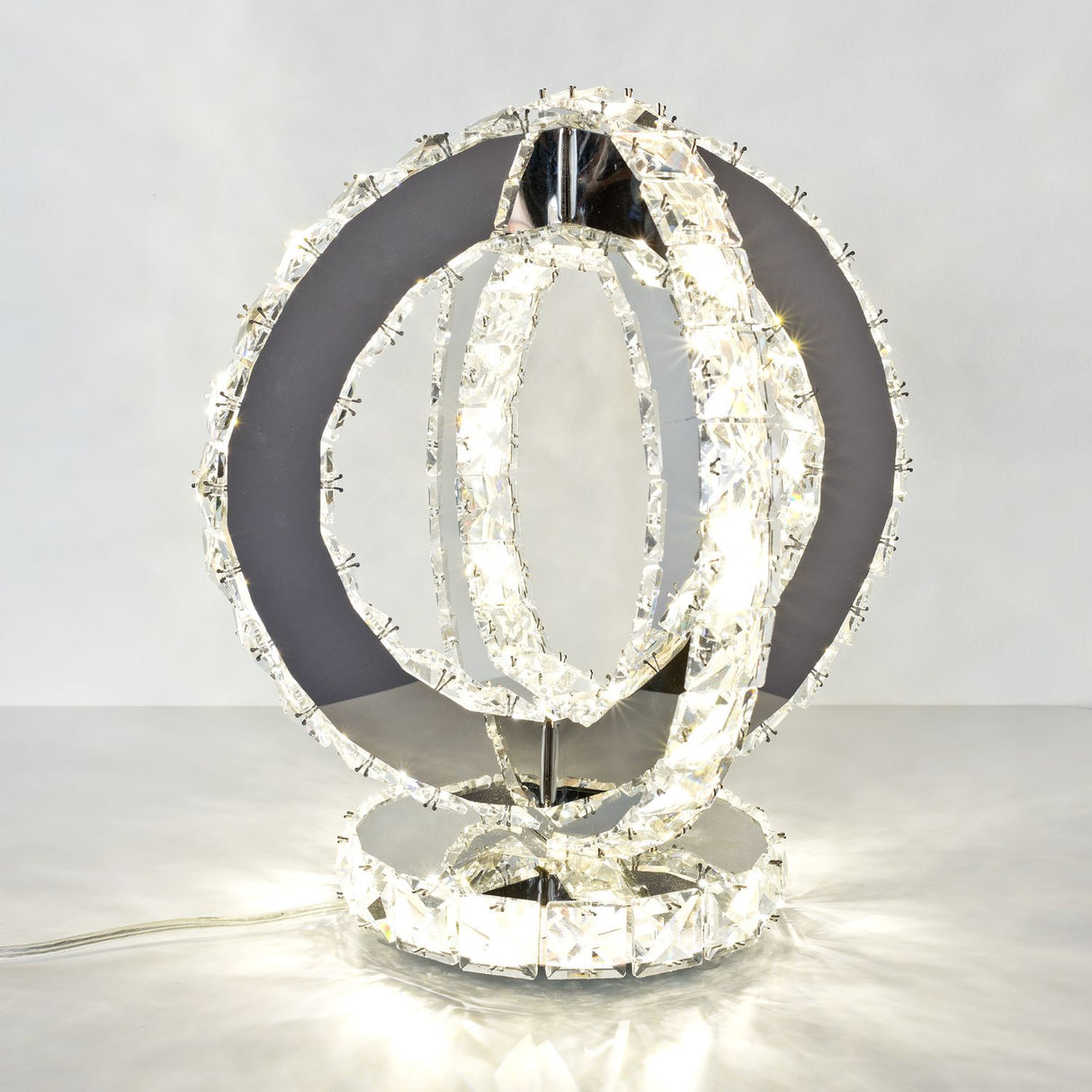 Glass Crystal Double Ring Light