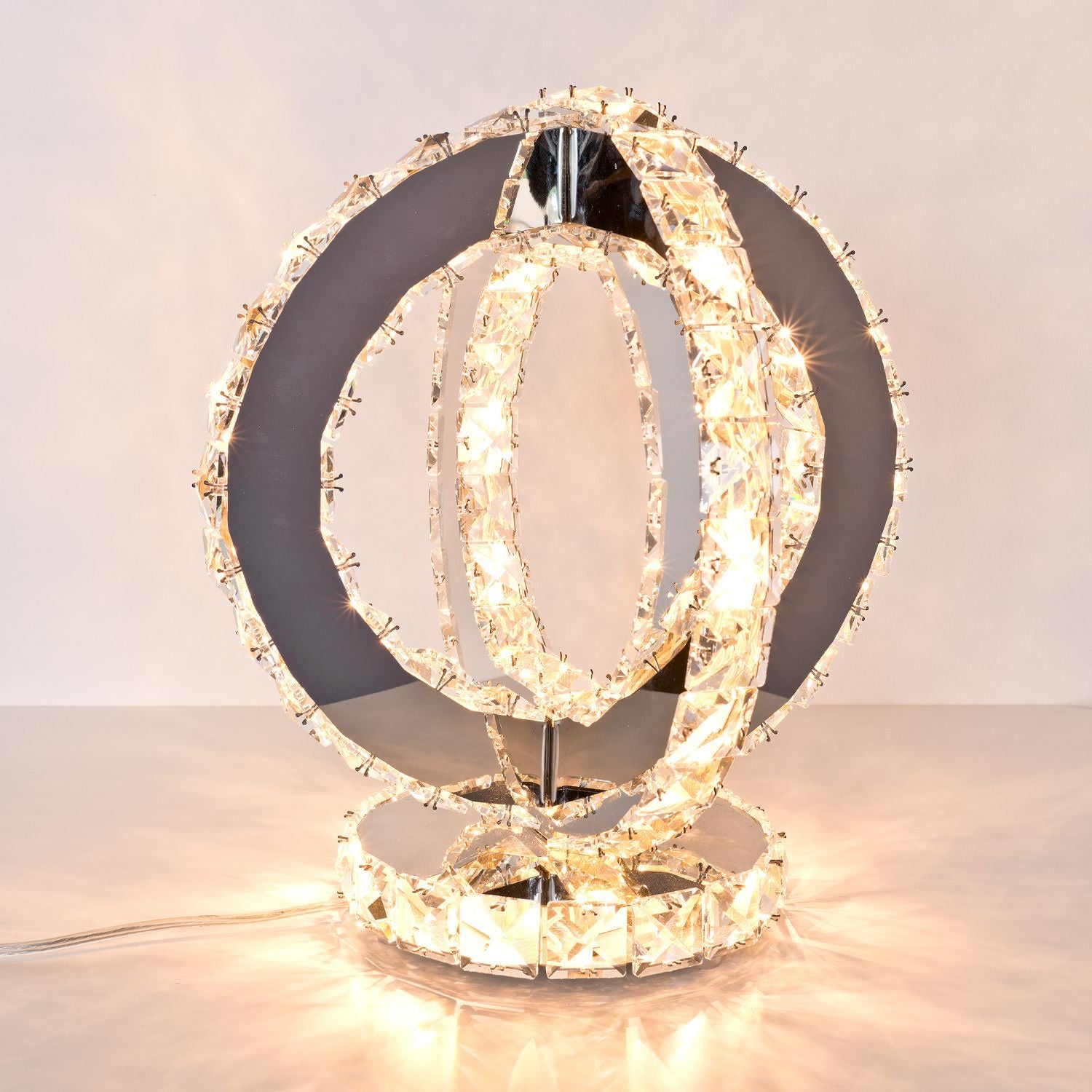 Glass Crystal Double Ring Light