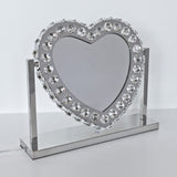 Glass Crystal Heart Light Up Mirror