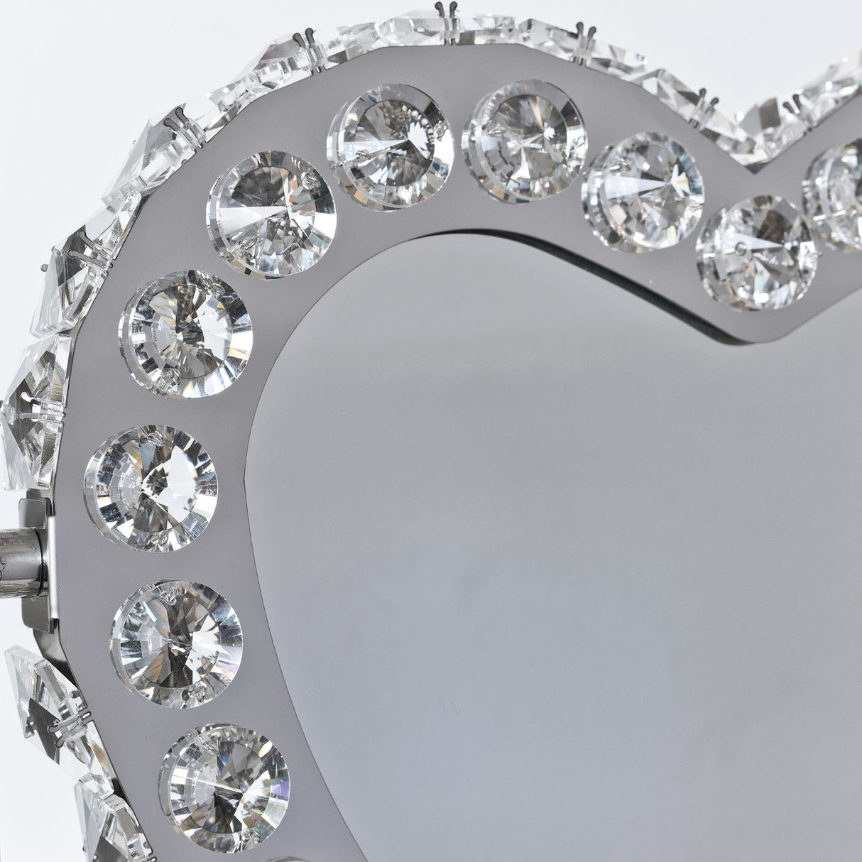 Glass Crystal Heart Light Up Mirror