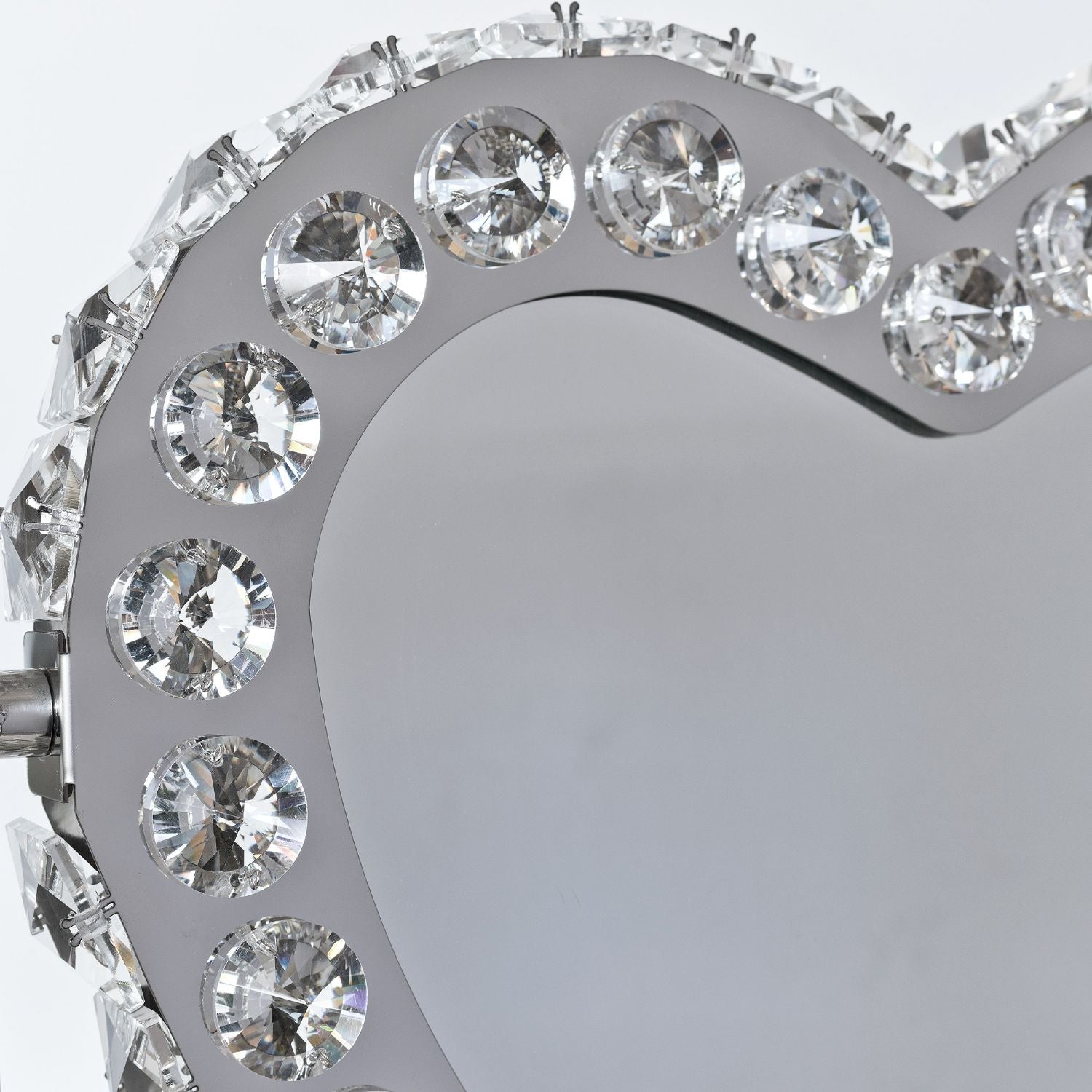 Glass Crystal Heart Light Up Mirror