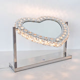 Glass Crystal Heart Light Up Mirror