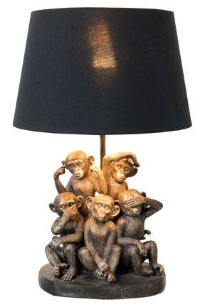 Five Monkey Troop Table Lamp