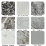 Luxury White Marble Effect 2m Dining Table with Chrome Circular Pedestal Base