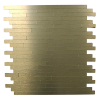 Self Adhesive 3D Mosaic Wall Tiles - Brick - 30cm x 30cm (10 pack) - Gold