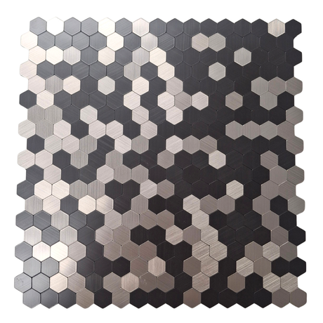 Self Adhesive 3D Mosaic Wall Tiles - Mini Hexagon - 30cm x 30cm (10 pack)