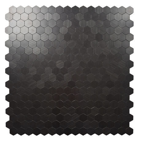 Self Adhesive 3D Mosaic Wall Tiles - Mini Hexagon - 30cm x 30cm (10 pack) - Black