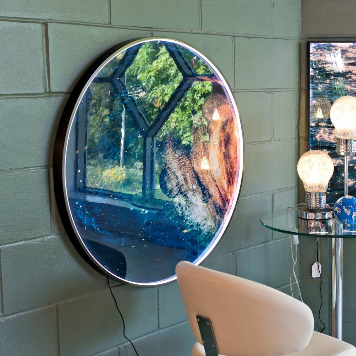 LED Wave Light Up Circular Wall Art