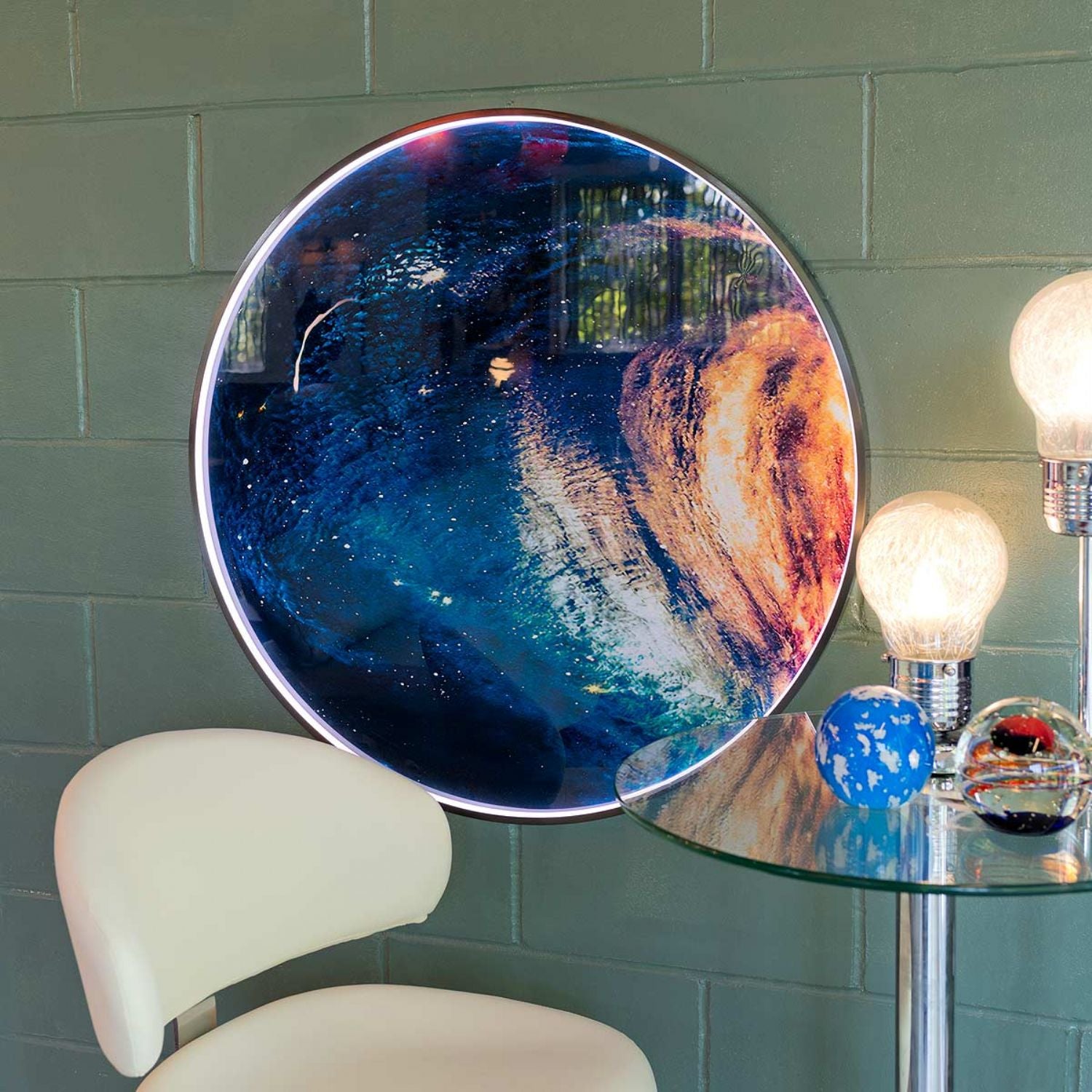 LED Wave Light Up Circular Wall Art
