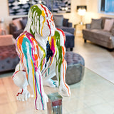 Painted White Gorilla Statuette