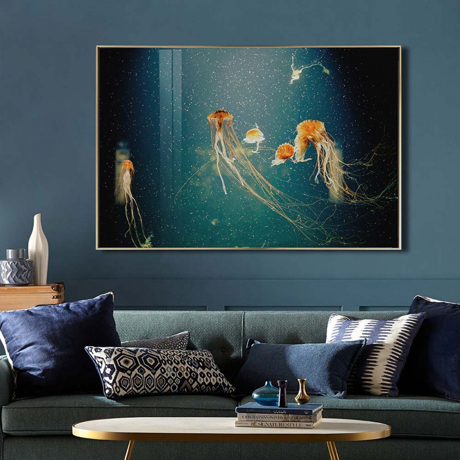 Jellyfish Glass Wall Art Picture