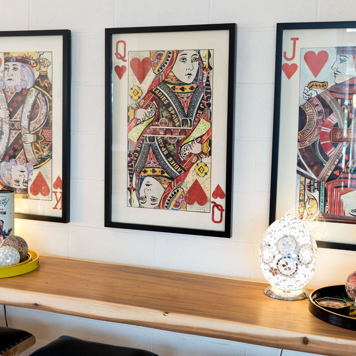 Queen of Hearts Playing Card Collage Wall Art