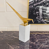 Long Tailed Tit on Medium Marble Plinth