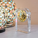 Crystal Glass Oval Mantle Clock