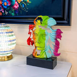 Albert Einstein Multicoloured Bust Sculpture Stone Base