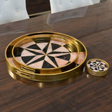Circular Tray Set Compass Design