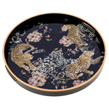 Circular Tray Set With Leopard Design