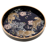 Circular Tray Set With Leopard Design