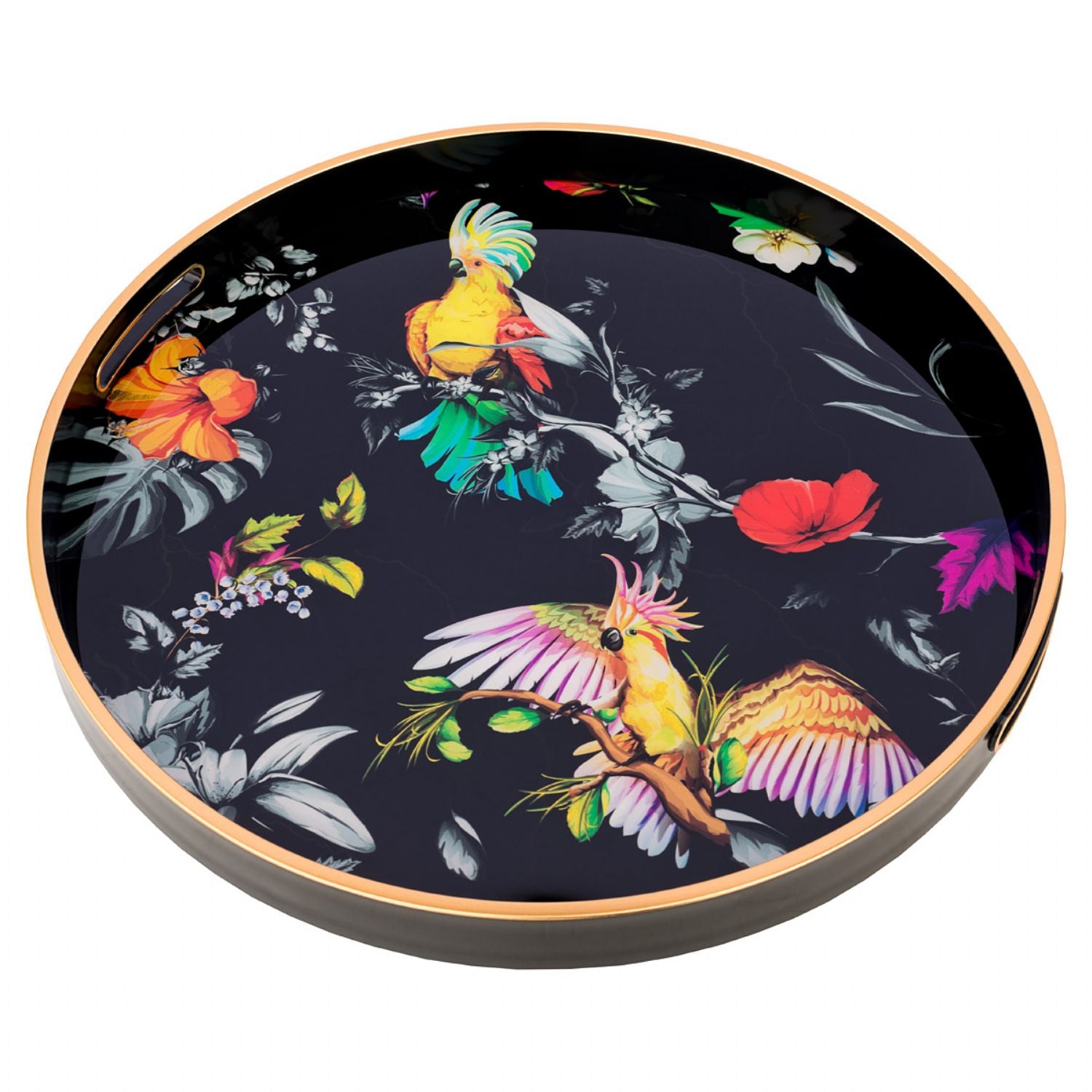 Circular Tray Set With Parrot Design