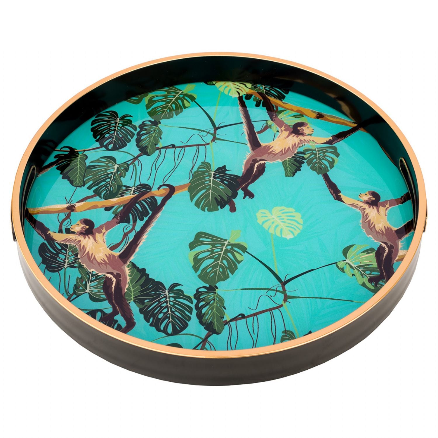 Circular Tray Set With Monkey Design
