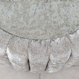Large Glass Top Fabric Pouffe