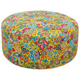 Round Yellow Flower Pattern Pouffe